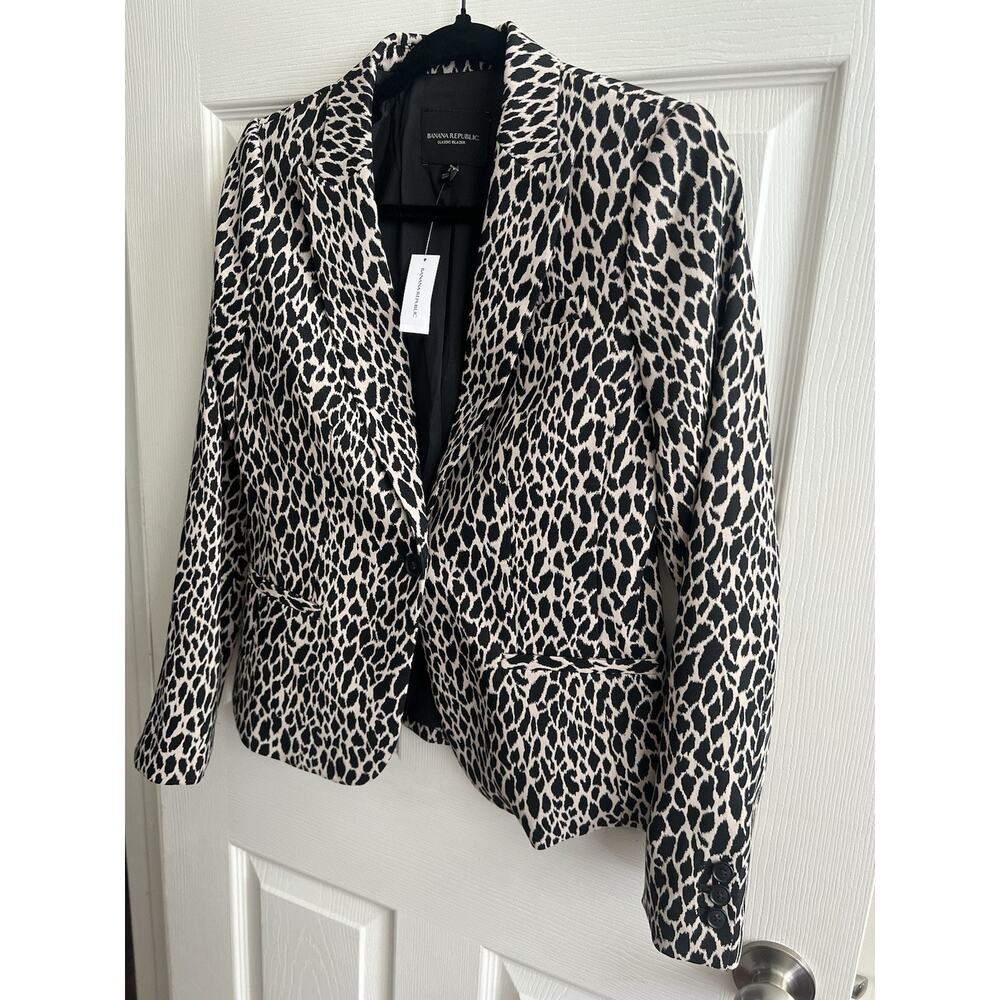 BANANA REPUBLIC Leopard Classic Stretch Twill Blazer Jacket - Picture 7 of 15